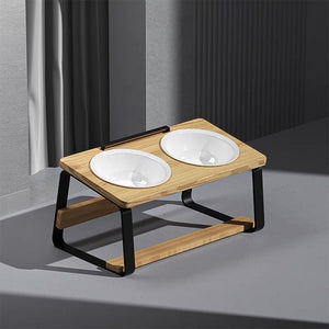 Elevate Your Pet's Dining Experience with Our Ceramic Double Bowl Feeding Bowl