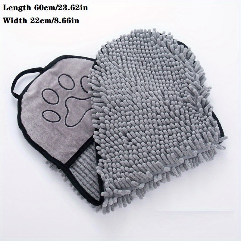 Pet Super Absorbent Microfiber Bath Towel With Hand Pockets Grooming Cloth