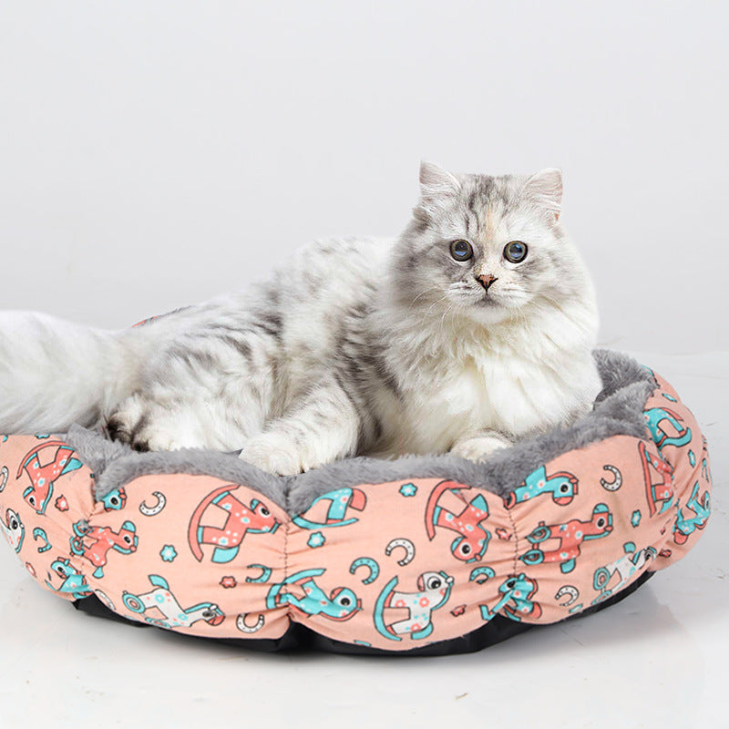Calming Donut Fluffy Round Bed For Pet