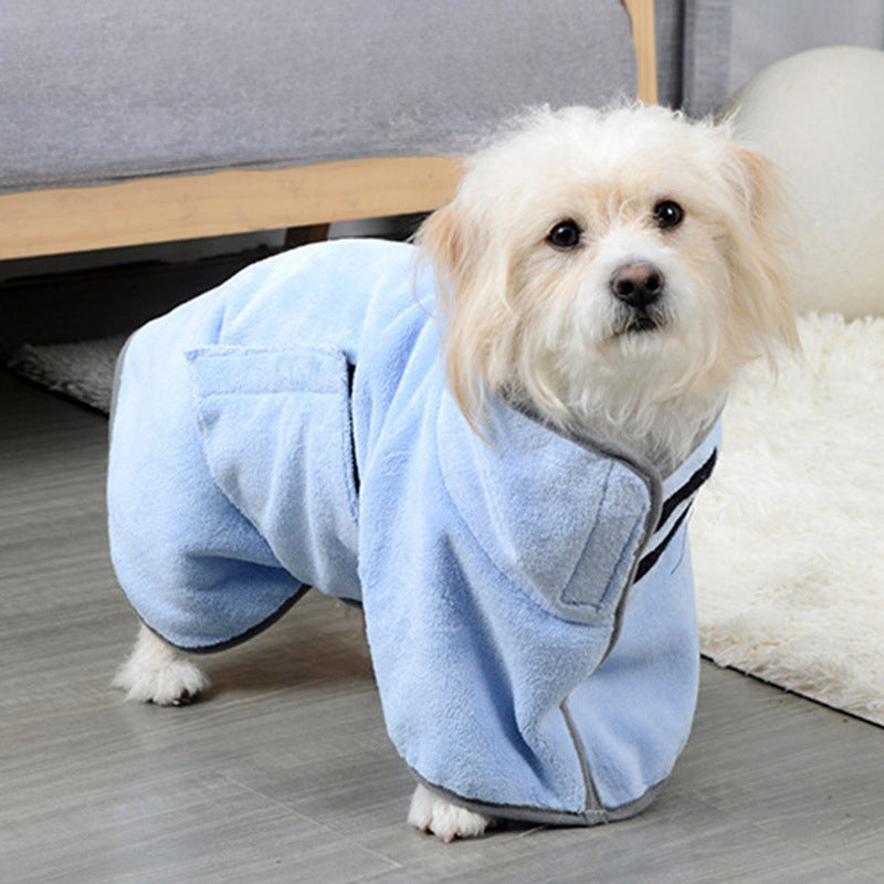 Pet Fast Dry Microfiber Absorbent Bathrobe Towel Grooming Coat