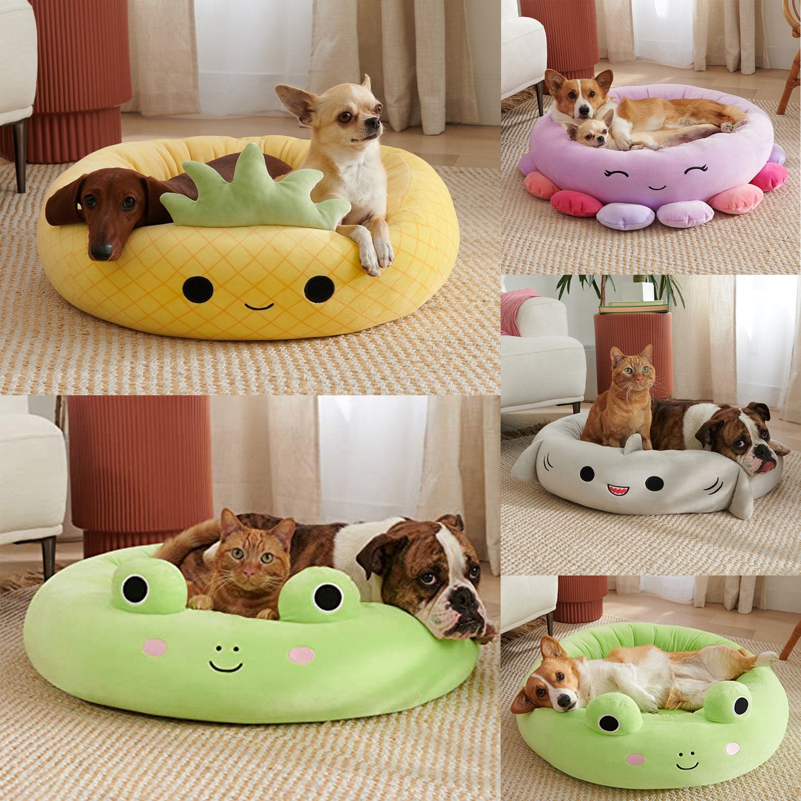 Super Soft Plush Animal Fruit Bed For Pet
