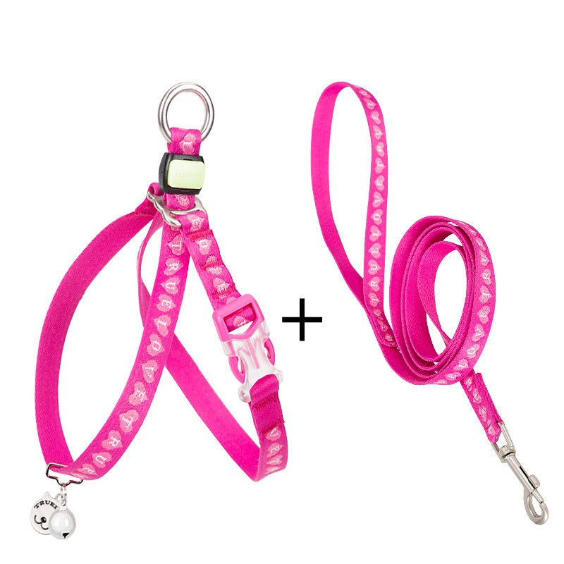 Bell Chest Strap Vest With Leash For Pet