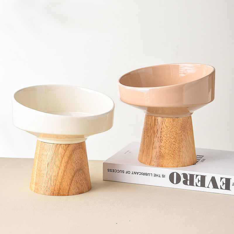 Ceramic Elevated Pet Feeding Bowl Food And Water Dish