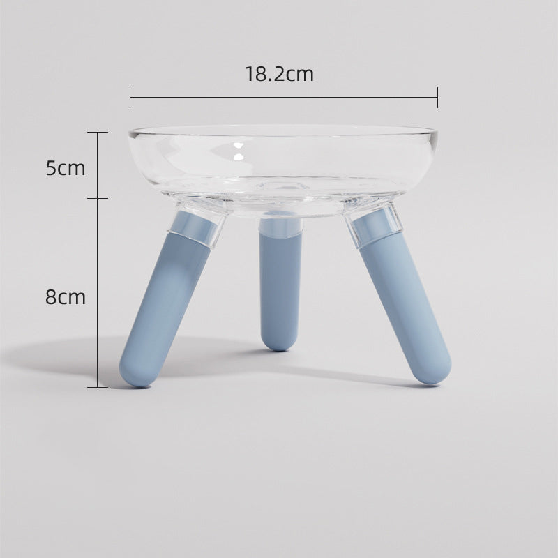 Transparent Glass Anti Knock Feeding Bowl For Pet