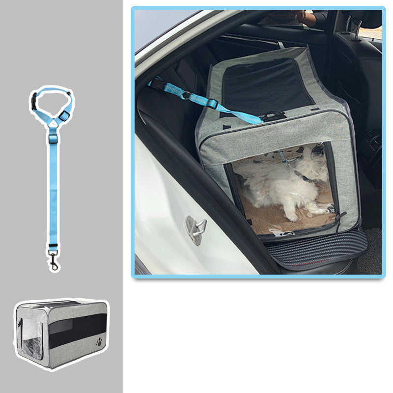 Pet Portable Folding Travel Carrier Bag With Safety Zippers