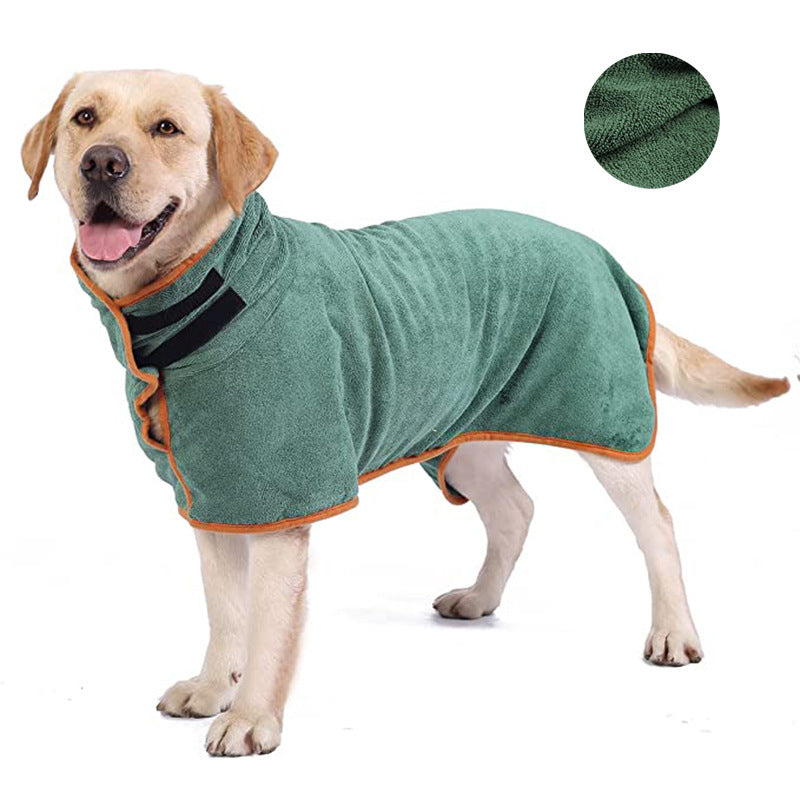 Pet Fast Dry Microfiber Absorbent Bathrobe Towel Grooming Coat
