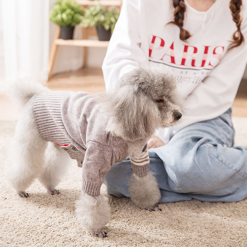 Pet Warm Knit Sweater Coat Outfit