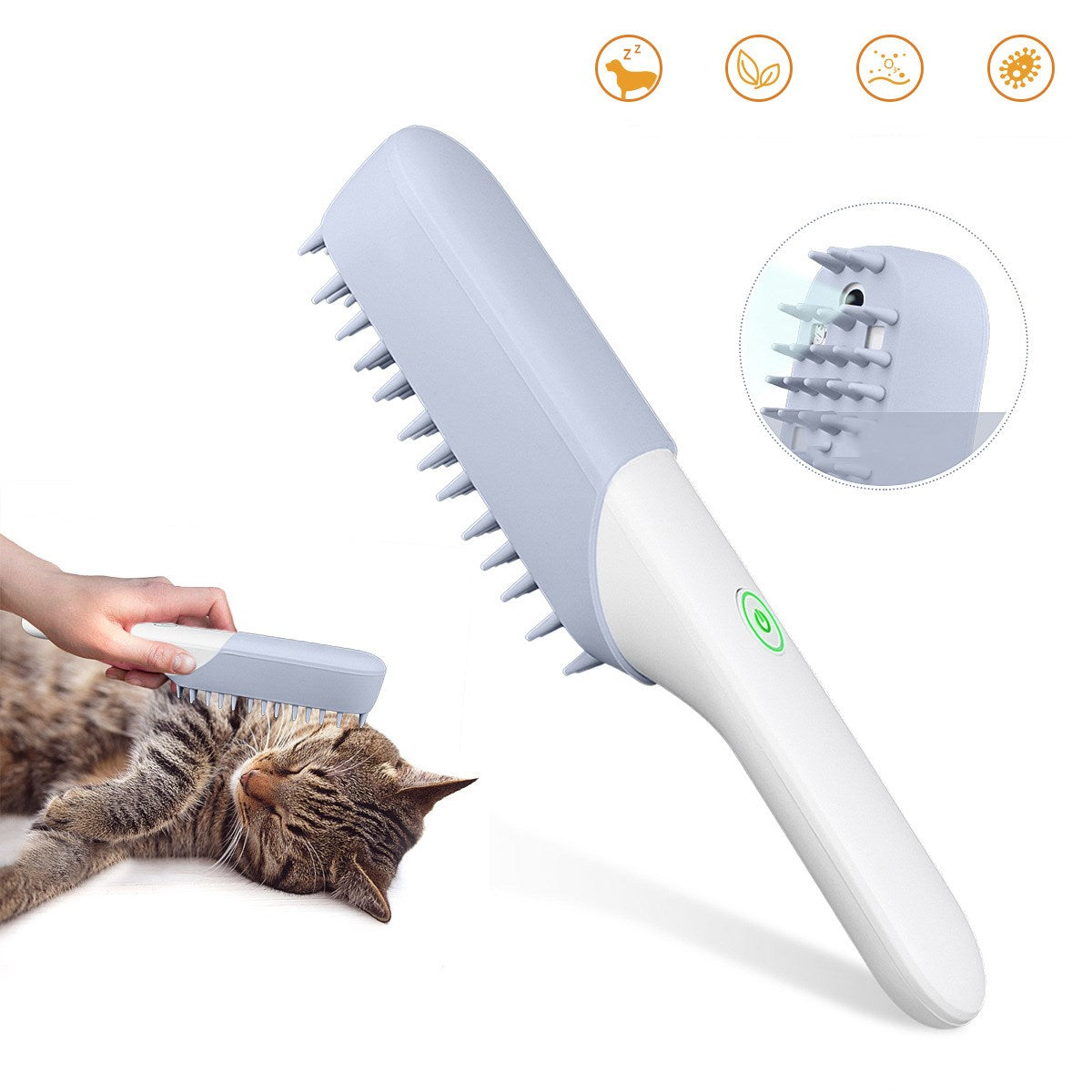 Silicone Massage Grooming Comb Deodorizing Brush For Pet