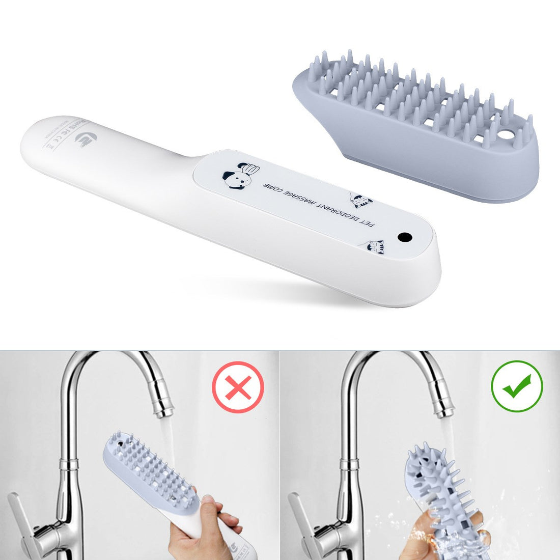 Silicone Massage Grooming Comb Deodorizing Brush For Pet