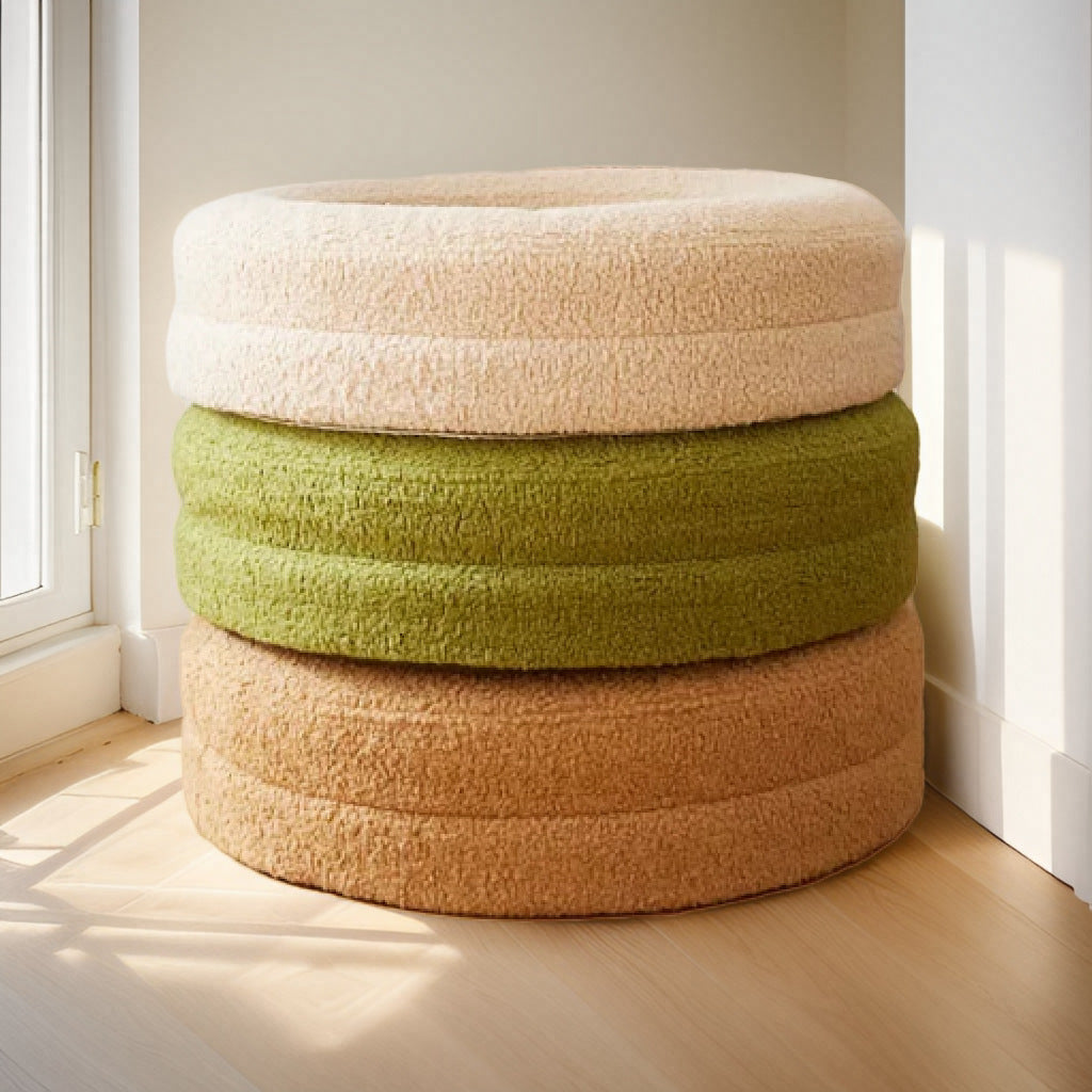 Solid Color Round Leisure Nest Bed For Pet