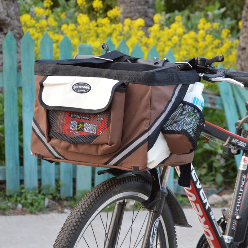 Pet Bicycle Front Removable Handlebar Carrier Basket Bag