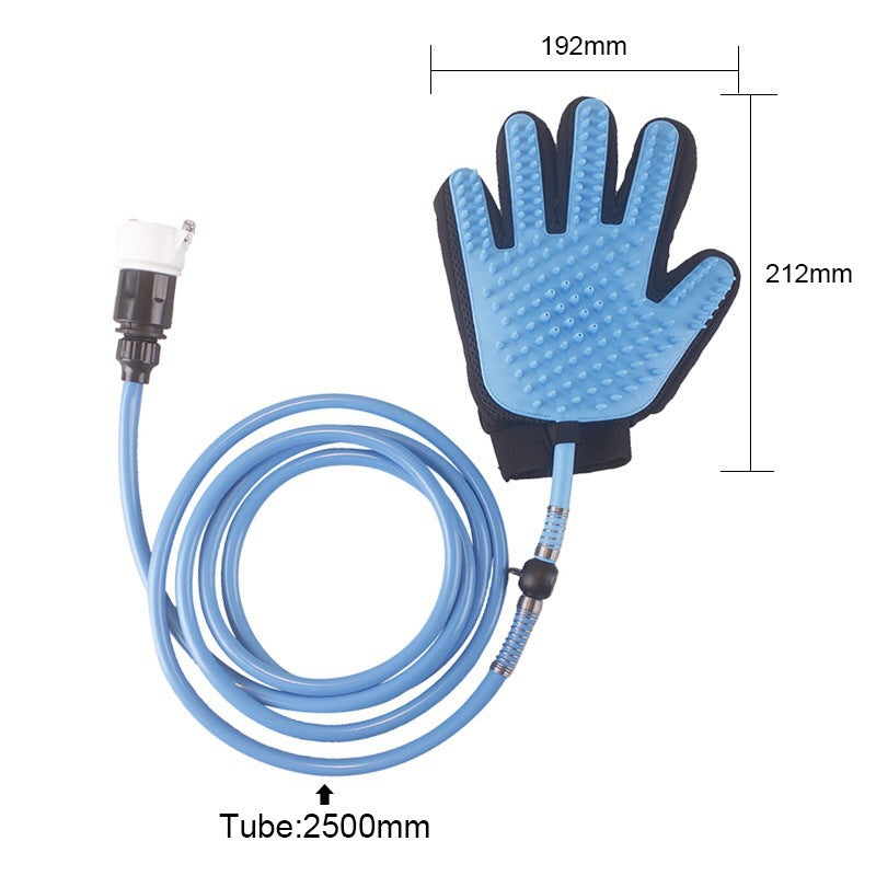 Pet Five Finger Shower Bath Massage Gloves With Hose Spray Brush