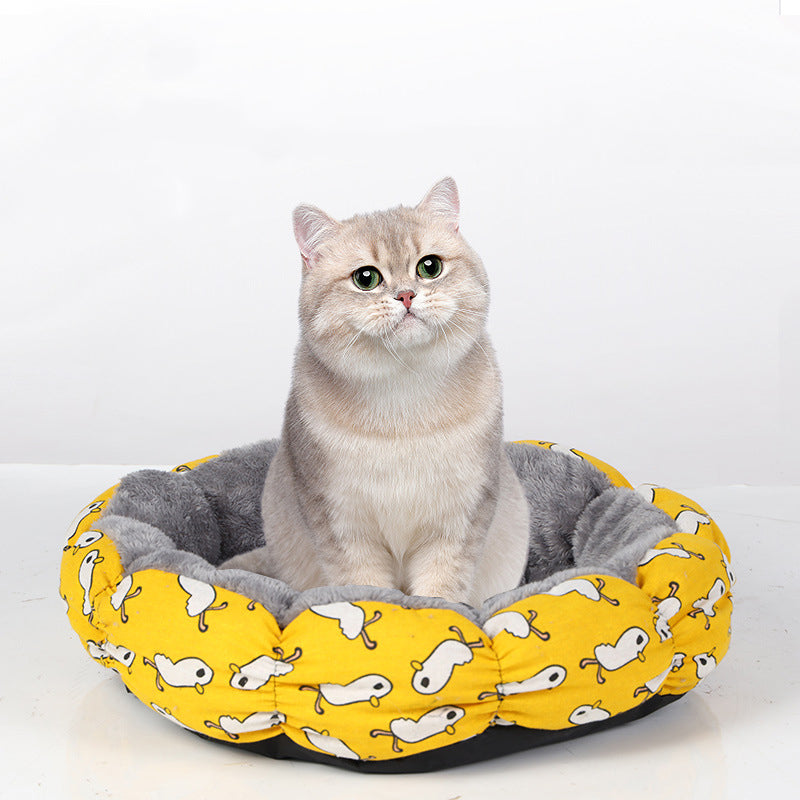 Calming Donut Fluffy Round Bed For Pet