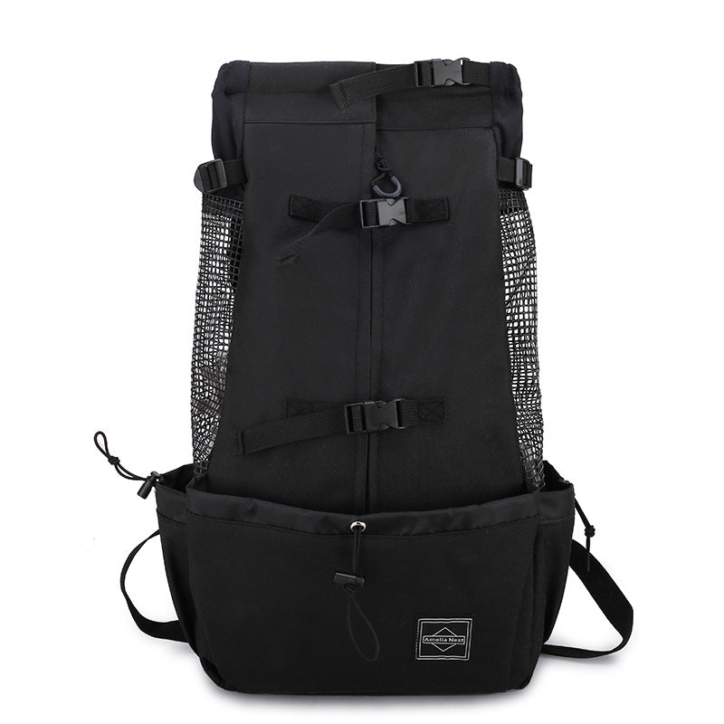 Pet Double Shoulder Backpack Travel Carrier Bag