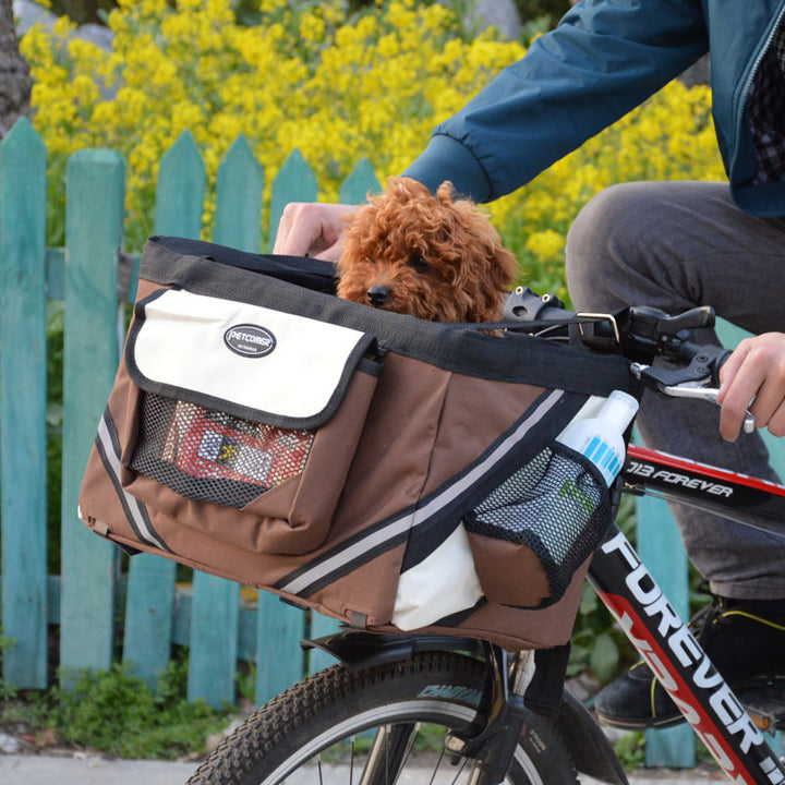 Pet Bicycle Front Removable Handlebar Carrier Basket Bag
