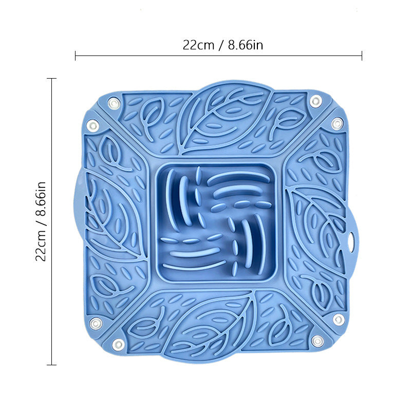 Foldable Silicone Slow Feeding Mat Bowl For Pet
