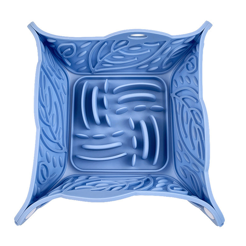 Foldable Silicone Slow Feeding Mat Bowl For Pet