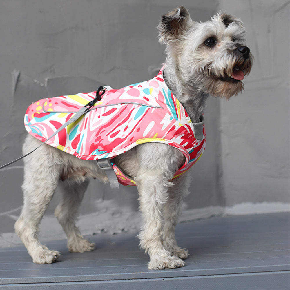 Waterproof Reflective Printed Cotton Jacket Clothes For Pet