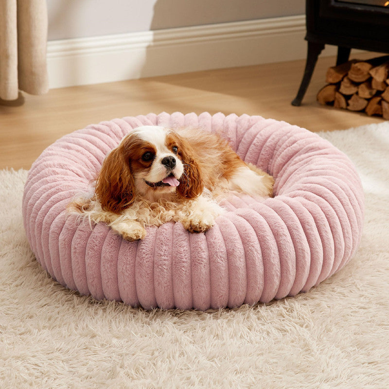 Plush Rabbit Fur Winter Warm Round Bed For Pet