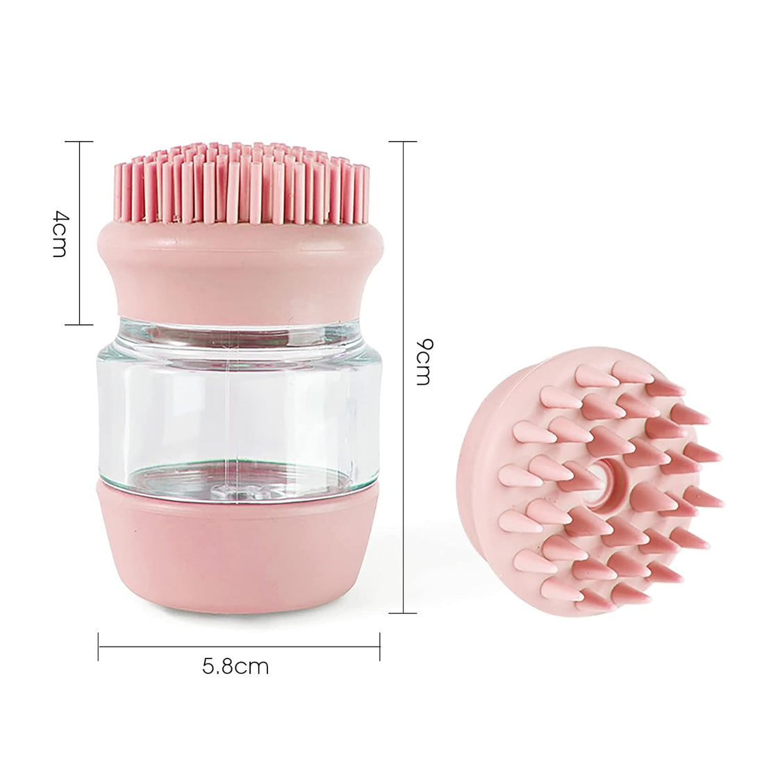 Pet Silicone Bath Grooming Shampoo Dispenser Double Head Massage Brush