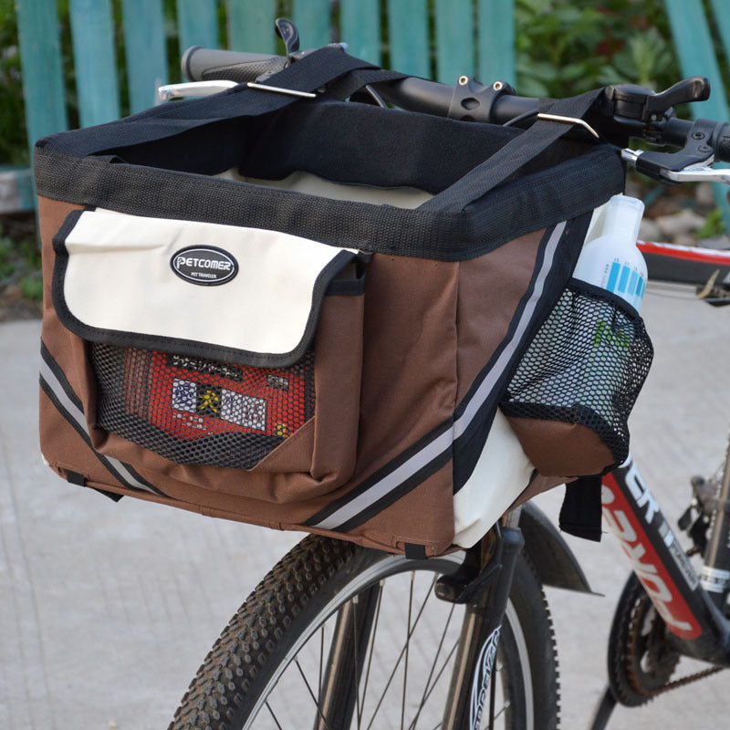 Pet Bicycle Front Removable Handlebar Carrier Basket Bag