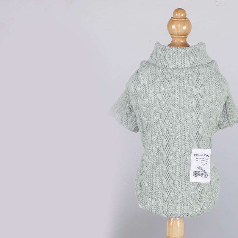 Pet Warm Knit Sweater Outfit