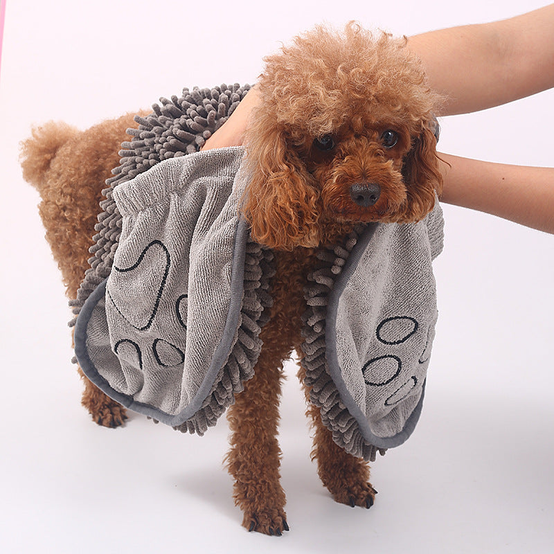 Pet Chenille Bath Drying Towel Grooming Cloth