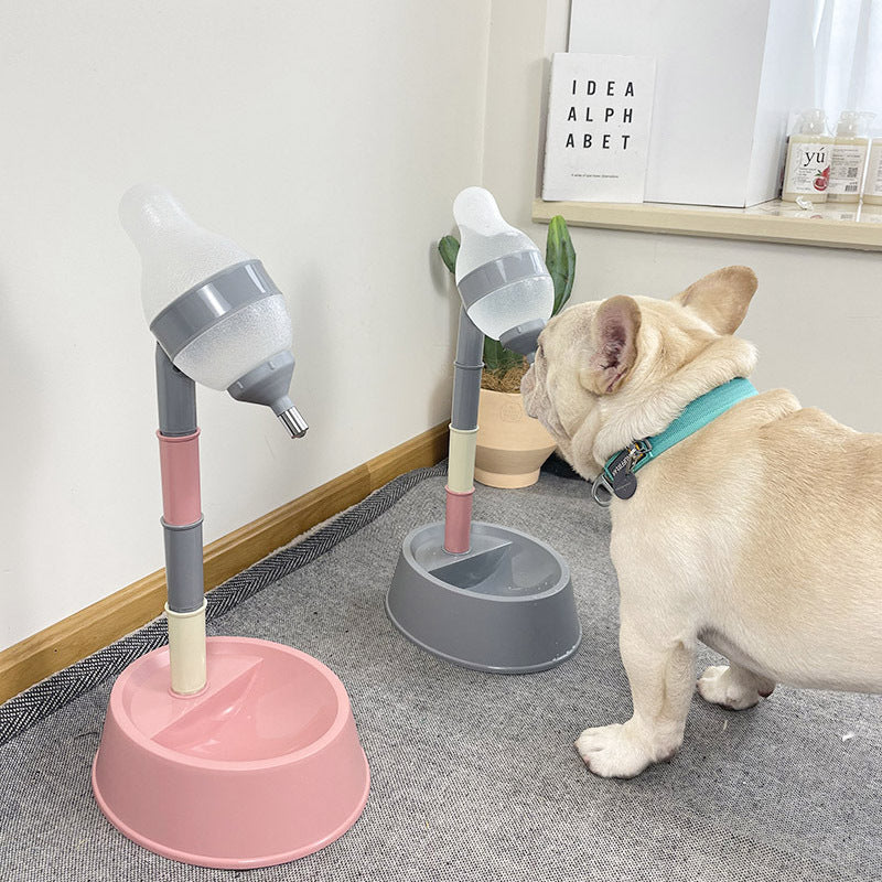 Automatic Adjustable Height Pet Water Dispenser And Feeder Bowl With Fountain System