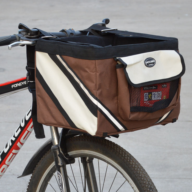 Pet Bicycle Front Removable Handlebar Carrier Basket Bag