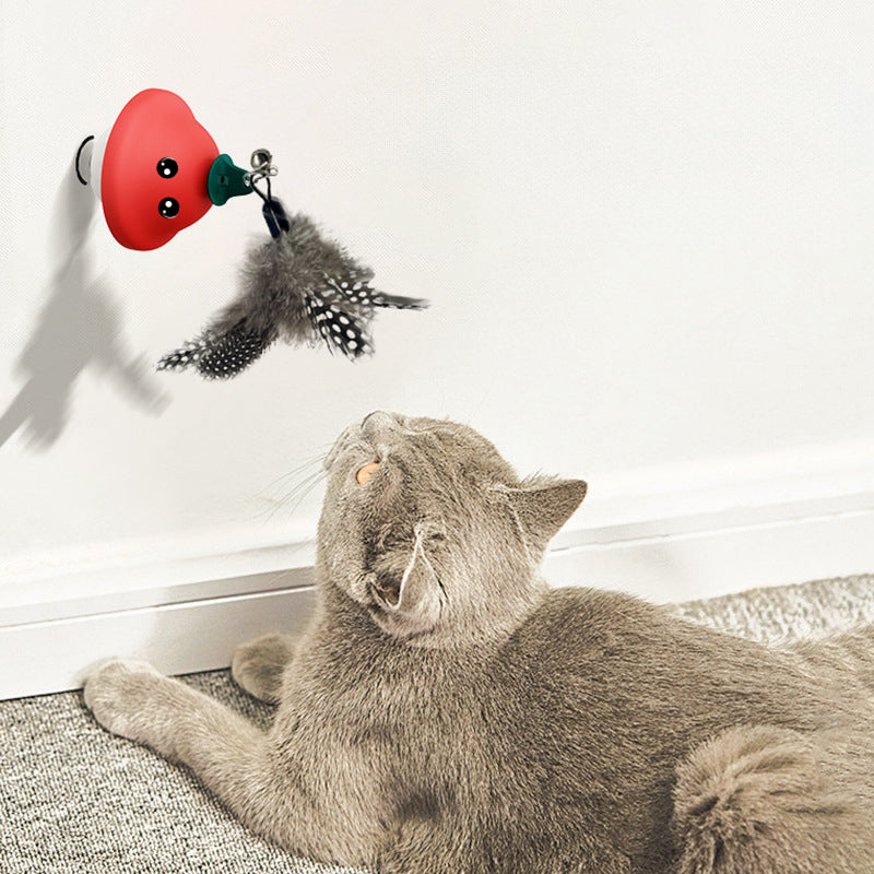Pet Suction Cup Retractable Wand Teaser Interactive Exercise Toy