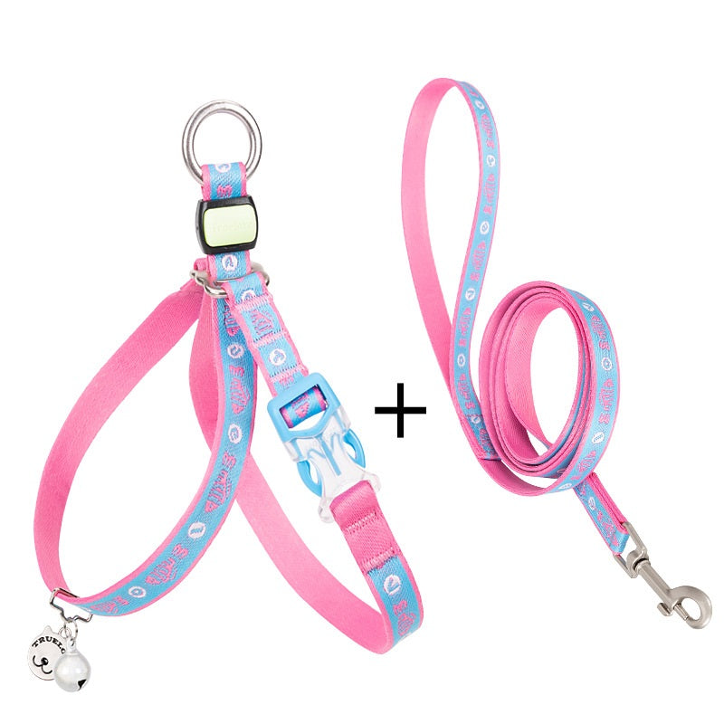 Bell Chest Strap Vest With Leash For Pet