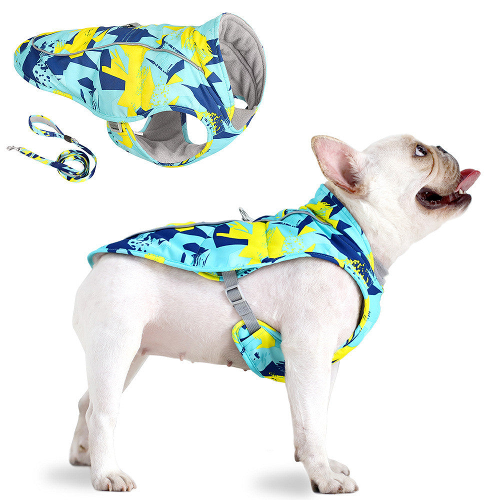 Waterproof Reflective Printed Cotton Jacket Clothes For Pet