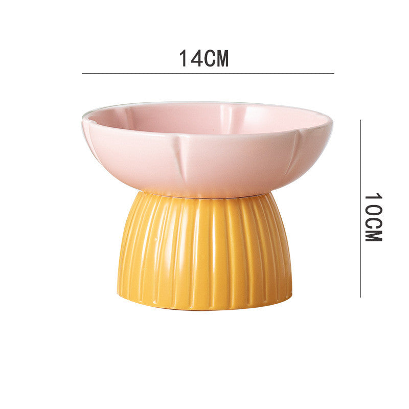 Candy Color Ceramic Feeding Bowl For Pet