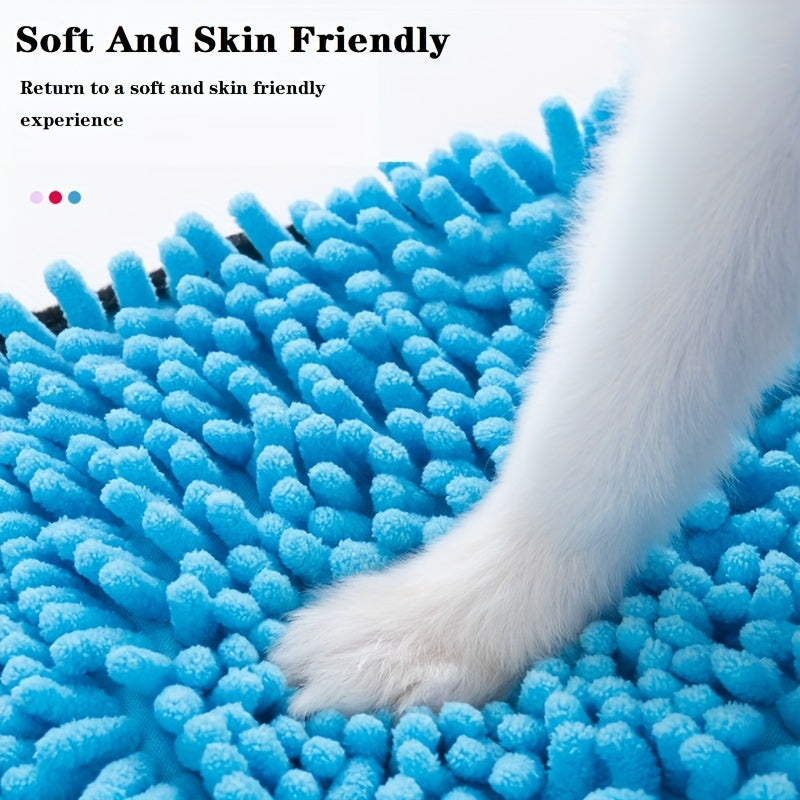 Pet Super Absorbent Microfiber Bath Towel With Hand Pockets Grooming Cloth