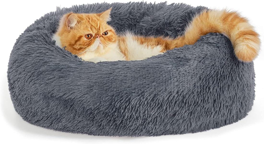 Non Slip Plush Round Fluffy Bed For Pet