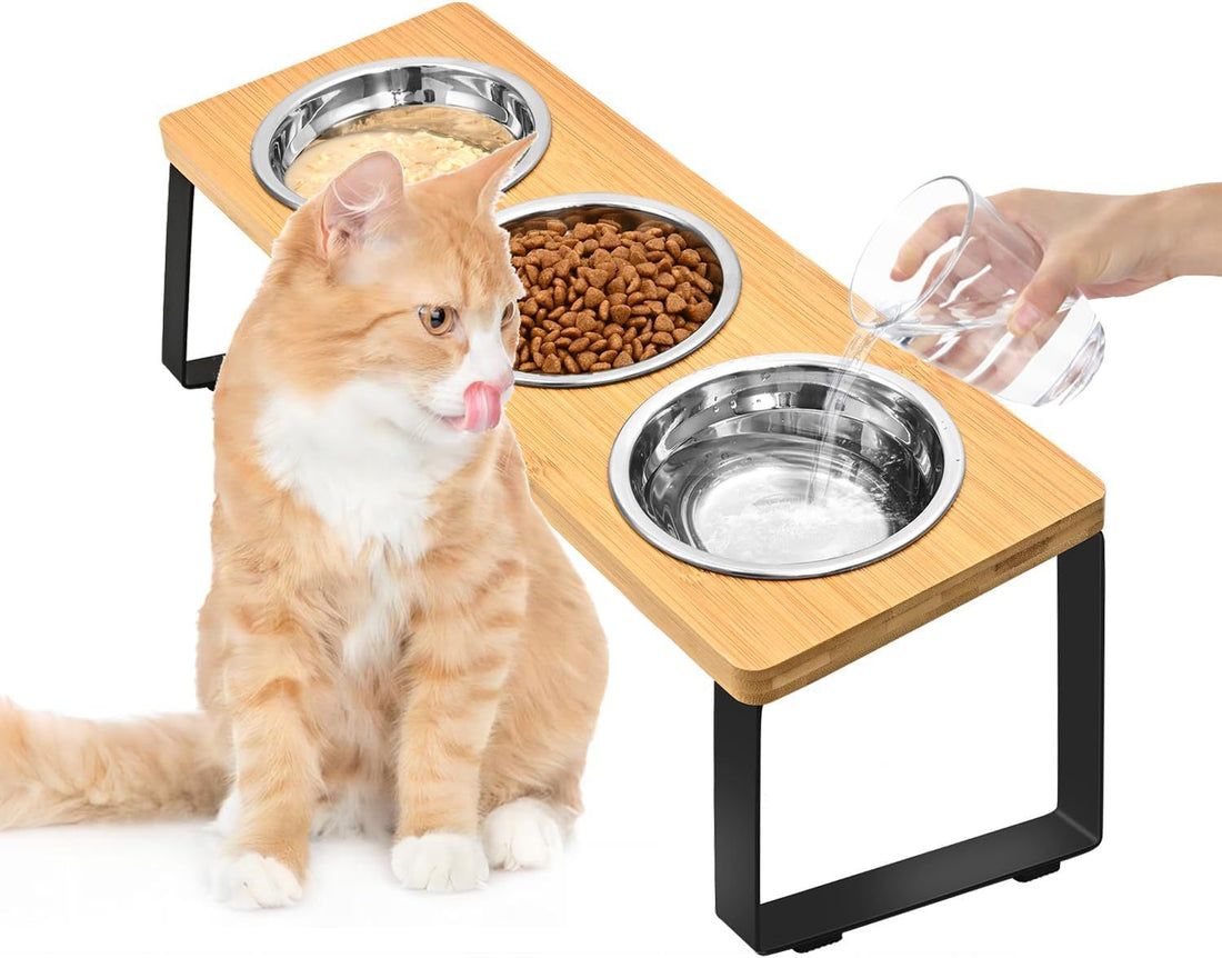 Iron Wood Feeding Rack With Bowl Stand For Pet