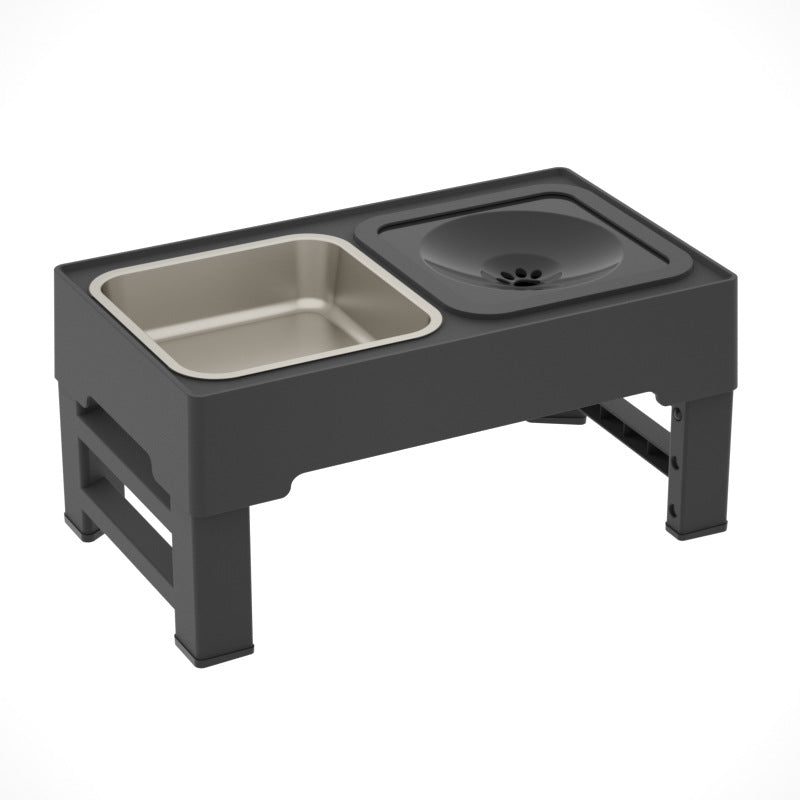 Adjustable Height Stainless Double Bowl Feeder Stand For Pet