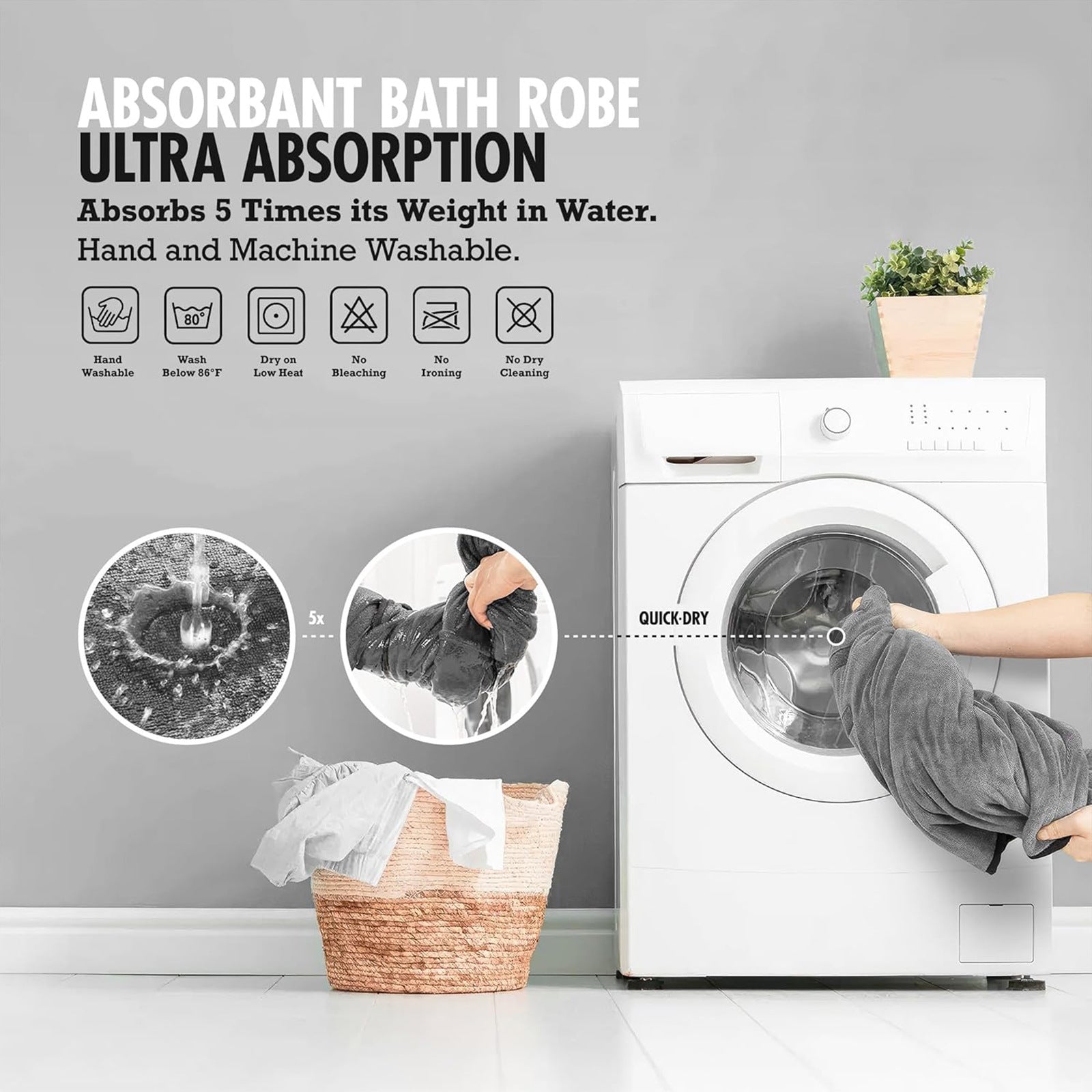 Pet Super Absorbent Bathrobe Towel Outfit Coat Grooming Wear