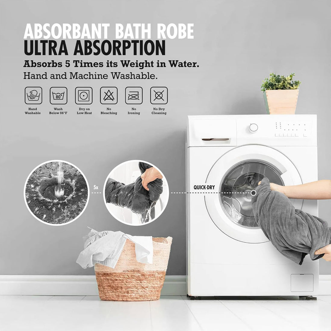 Pet Super Absorbent Bathrobe Towel Outfit Coat Grooming Wear