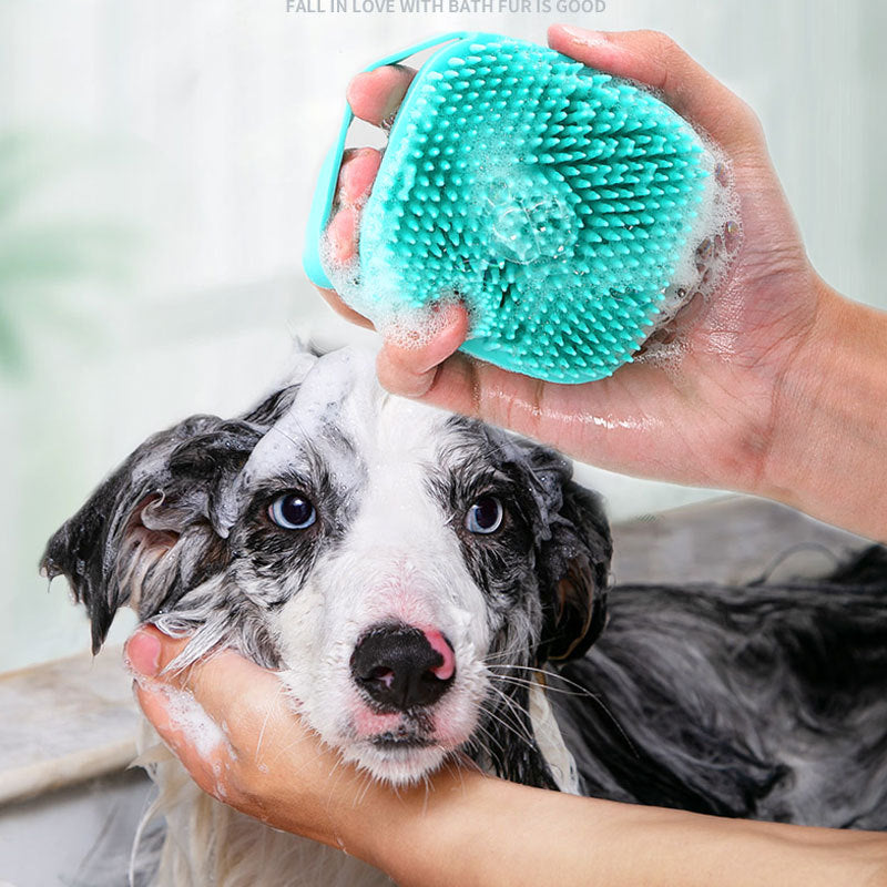 Pet Silicone Bath Massage Grooming Brush Tool