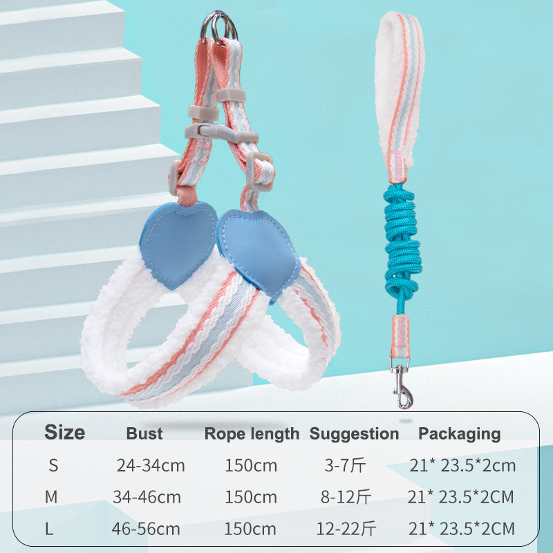 Breathable Summer Pet Chest Vest Walking Leash For Small Medium Pets