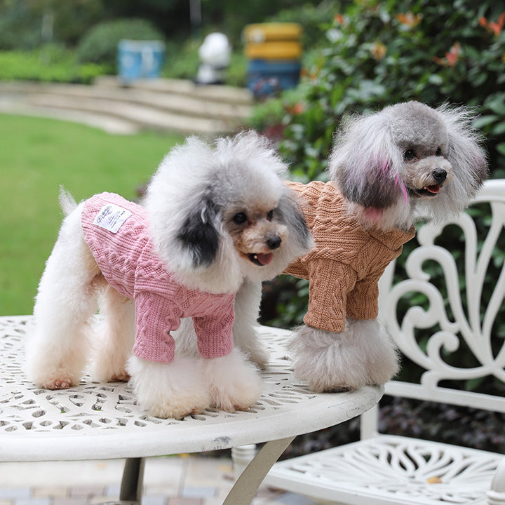 Pet Warm Knit Sweater Outfit