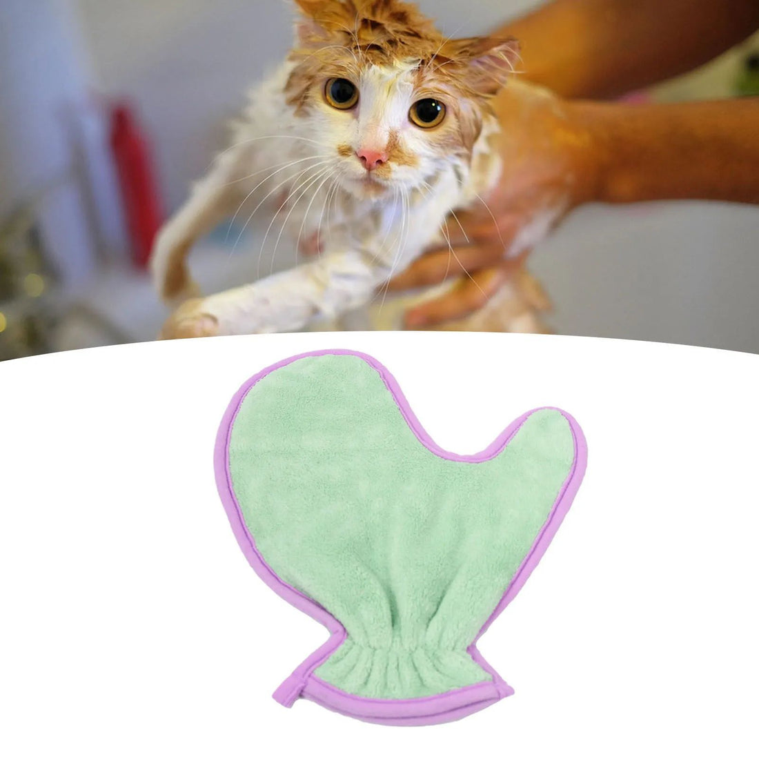 Pet Double Sided Absorbent Fiber Bath Towel Cleaning Gloves Grooming Supplies