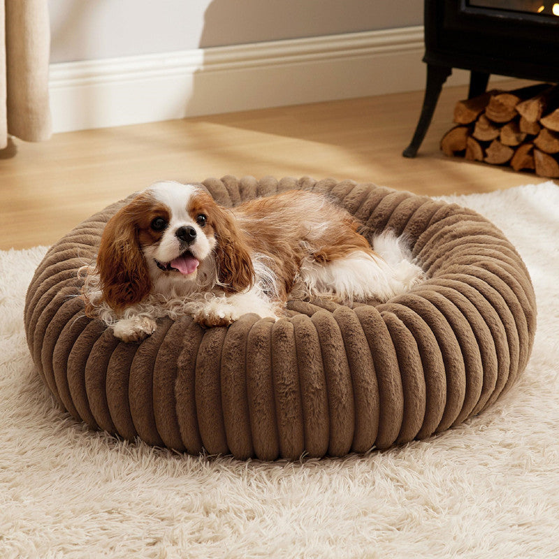 Plush Rabbit Fur Winter Warm Round Bed For Pet