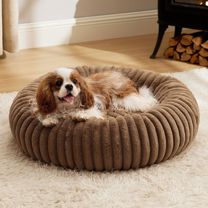 Plush Rabbit Fur Winter Warm Round Bed For Pet