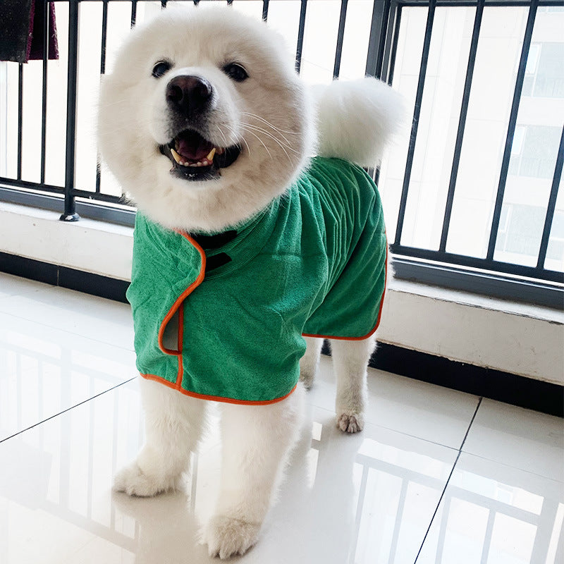 Pet Fast Dry Microfiber Absorbent Bathrobe Towel Grooming Coat