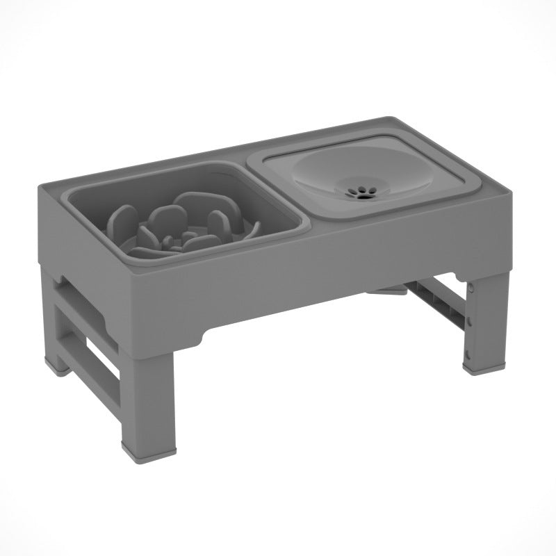 Adjustable Height Stainless Double Bowl Feeder Stand For Pet