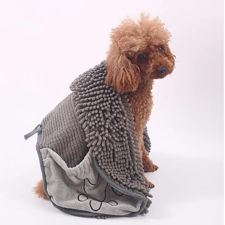 Pet Chenille Bath Drying Towel Grooming Cloth
