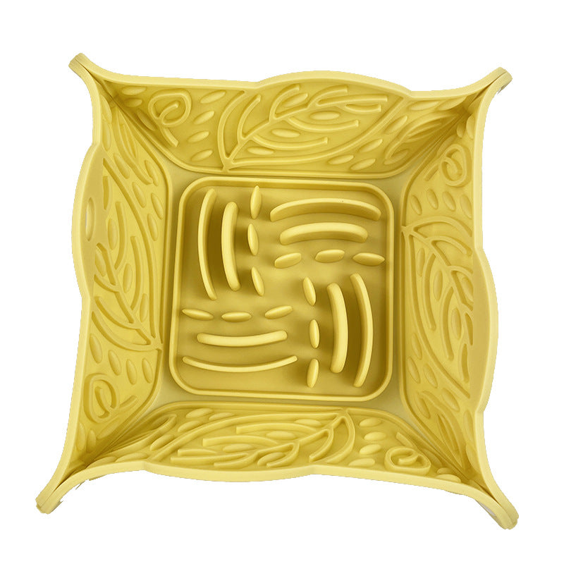 Foldable Silicone Slow Feeding Mat Bowl For Pet