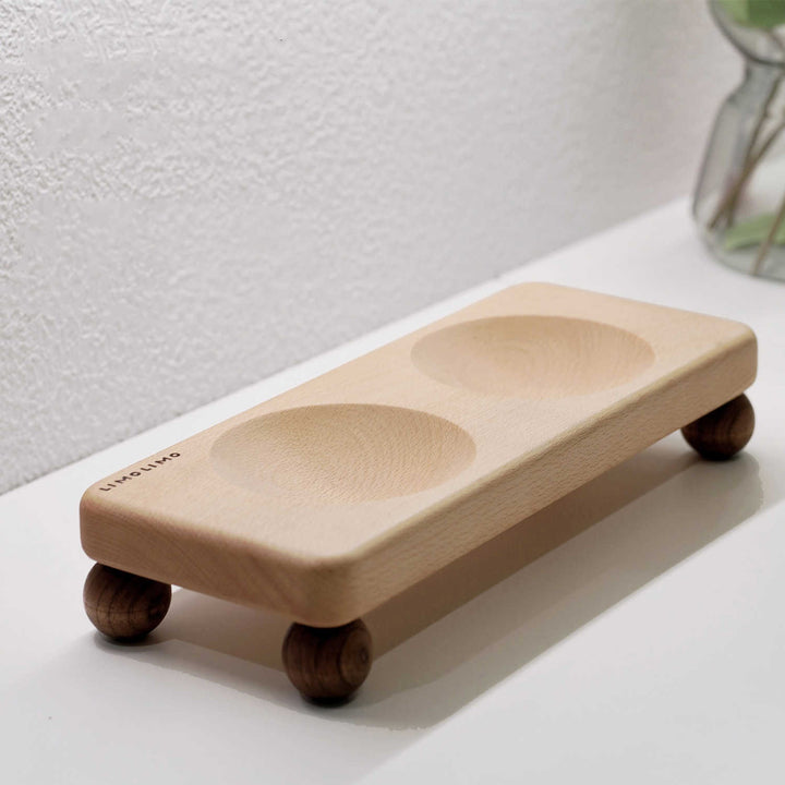 Solid Wood Ceramic Feeding Bowl For Pet